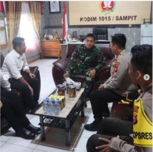 Jalin Sinergitas TNI-Polri, Dandim 1015/Sampit Terima Kunjungan Kapolres Kotim